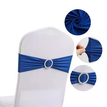 10pcs Stretch Bow Multifunctions For Hotel Party Banquet Event Decorations Spandex Chair Bands Wedding Chair Sashes With Buckle 10 pcs