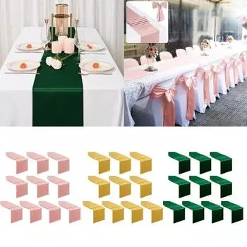 10PCS Table Runner for Rectangle Round Tables Wedding Party Birthday Banquet Engagements Table Decoration 30x275cm розовый