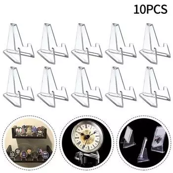 10Pcs Thicken Small Easel Rack Triangular Coin Capsule Support Rack Card Display Stand Living Room 10Pcs