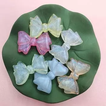 10pcs Thin Shimmer Bowknot Mermaid Beads for Jewelry Making DIY Bracelet Earrings Necklace Handmade Material Creative Accessories светло-синий