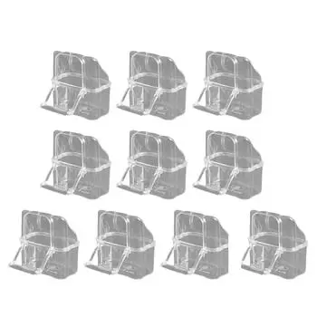 10pcs Transparent Bird Feeder Feeding Box for Cage with Easy Installation and Spill Proof Design for Easy Monitoring