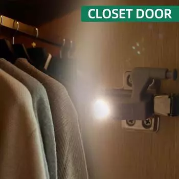10PCS Under Cabinet Light LED Inner Hinge Lamp Universal Wardrobe Cupboard Door Sensor Light Bedroom Kitchen Closet Night Lamp 10PCS теплый белый