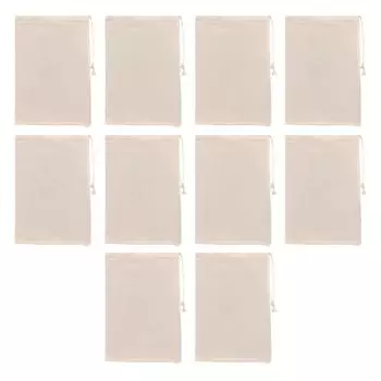10pcs Wire Drawing Filter Bag For Straining Fruit Juice Cheesecloth Bag Nut Milk Drawstring Fine Mesh бежевый