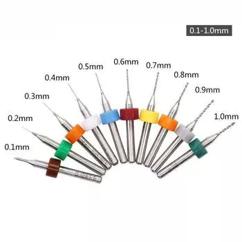 10pcsset Carbide Pcb Micro Twist Drill Bits Set Jewelry Rotary 01mm10mm Tool