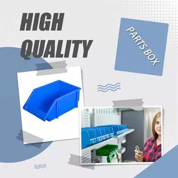 10pieces Big Opening And Sorting Function Storage Container - Heavy Duty Latch Made Of PE Stable Heavy Load-bearing Blue