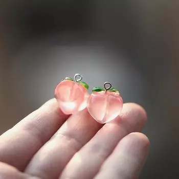 10шт DIY Подвески в виде персика Фруктовые подвески Прозрачные фруктовые подвески женские