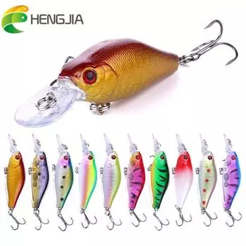 10шт HENGJIA 8г Minnow Crankbaits 3D Eyes Пластиковый воблер Рыболовные снасти Оборудование