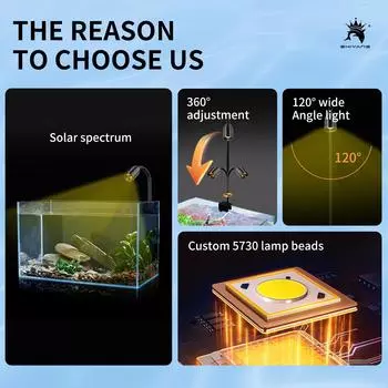110-240V mini fish tank spotlight South American landscaping small aquarium clip light fish tank light led light EU Plug