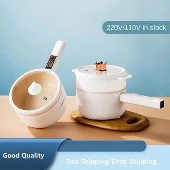 110V 220V Electric Hot Pot Household Rice Cooker Frying Pot Food Cooking Machine Multi Cooker 1 Layer/2 Layer Available 110V