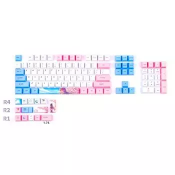 118 клавиш/комплект OEM-профиль Blue Girlish Keycap для механической клавиатуры PBT Dye Sublimation для клавиш Лучший подарок для