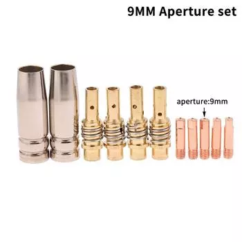 11Pcs/Set 8/9/10Mm Mig/Mag Welding Torch Guard Nozzle Contact Tip Consumables Welding Torch Holder 15Ak Soldering Tool
