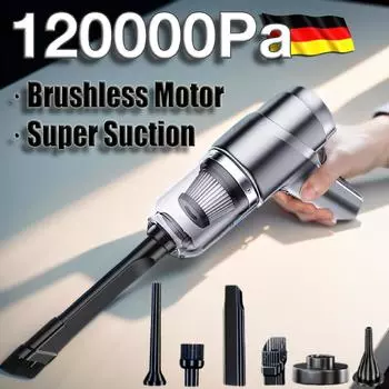 120000PA Wireless Portable Car Vacuum Cleaner 4 in1 Mini Handheld Cleaner Poweful Cleaning Machine for Strong Suction Car Cleane