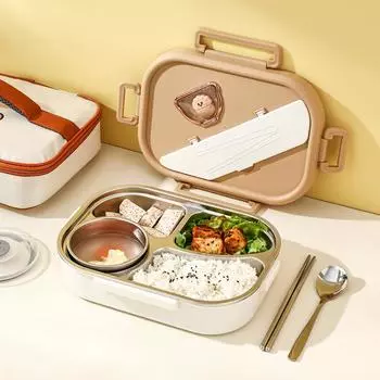 1200 мл 304 нержавеющая сталь Bento Lunch Box с суповой чашей портативный герметичный пищевой контейнер 4 отсека контейнер для обеда