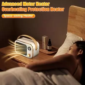 1200W Portable Mini Space Heater Digital Display Temperature Adjustable Overheating Protection Indoor Use US Plug оранжевый