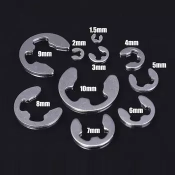 120/200PCS Stainless Steel Snap Circlip Washer E Clips Snap Rings Assortment Kit Shaft Fastener External Retaining Ring 1.5-10mm