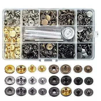 120 комплектов DIY одежды 4 в 1, набор инструментов для ткани с застежкой-застежкой и металлической застежкой