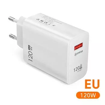 120 Вт USB GaN зарядное устройство быстрая зарядка QC3.0 USB C Type C кабель мобильный телефон зарядное устройство адаптер для iPhone Samsung Xiaomi быстрая зарядка Only EU Plug