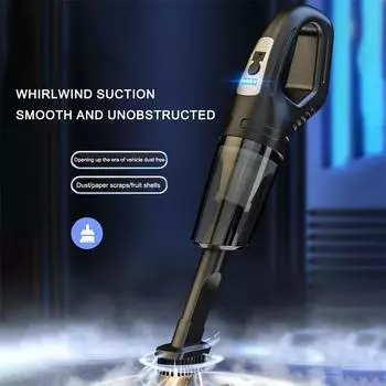 120W Portable Wireless Car Vacuum Cleaner USB Charging Handheld Vacuum Cleaner Powerful Suction For Auto Home Office Pet Hair чёрный