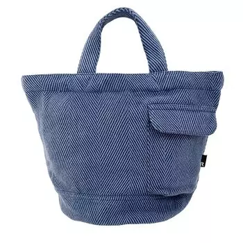 1285 Сумка-тоут маленькая однотонная с круглым дном SN Deli Переработанный хлопок Deli 02 Джинсовый микс [Rootote] Женская