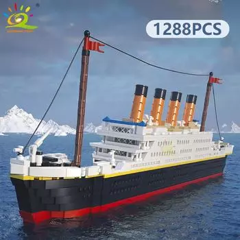 1288 шт. модель Титаника круизный корабль 3D мини строительные блоки лодка коллекция кирпичей DIY игрушки для детей подарок no box