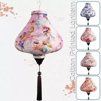 12/14inch Oriental Style Light Palace Lantern Chinese Floral Pattern Silk Lantern Vietnam Mid Autumn Spring Festival Decor