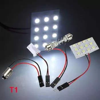 12/24/36/48 LED 3528 SMD Автомобильная световая панель T10 Адаптер Festoon BA9S 48 чистый белый