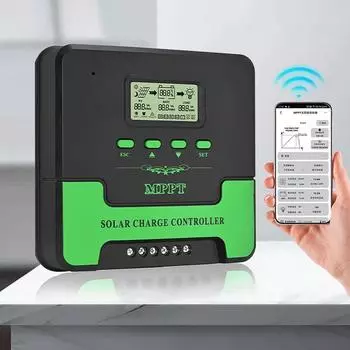 12/24 В MPPT контроллер заряда солнечной батареи 20A 30A 40A 50A 60A WiFi регулятор солнечной панели LCD USB для свинцово-кислотной литиевой батареи Lifepo4 10A&12V 24V