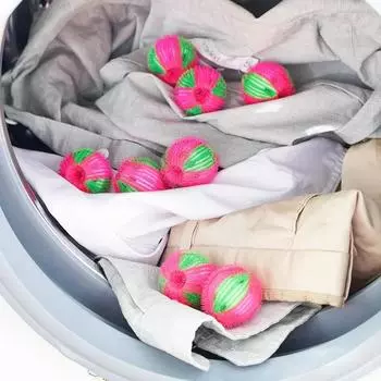12/6PCS Cleaning Ball Removes Lint From Clothes Laundry Balls Floating Fur Lint Remover Washing Machine Hair Filter Catch Home армия зеленый