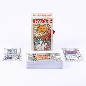 12*7 см Ретро колода Таро в раздвижной жесткой подарочной коробке, 78 шт., винтажные карты Таро с путеводителем и мешочком на шнурке