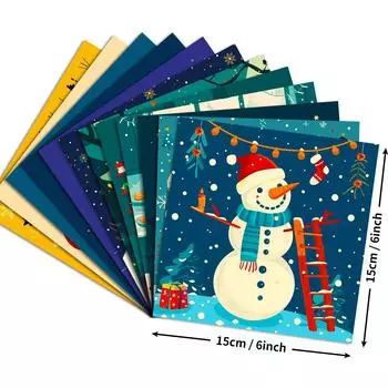 12 Christmas Tree-Themed Material Paper Tearable Decorative Handbook Christmas Day Celebration Gift Wrapping Paper Collage