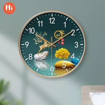 [12 дюймов 30 см] Китайский стиль дома и богатые настенные часы для дома гостиной столовой тихие настенные часы
