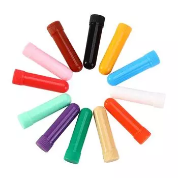 12 Empty Tubes Portable Refillable Nasal Inhaler Sticks Nose tube Inhaler plastic tube Health Care разноцветный