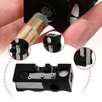12 in 1 Pool Cue Tip Shaper Billiard Shaping Tool Polish Grinding Stick Accessory for Games чёрный