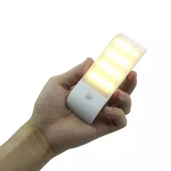12 LED Motion Sensor Night Lights USB Dimmable Cabinet Light For Baby Bedside Bedroom Corridor Wireless Night Lamp Lighting WHITE&USB Plug теплый белый