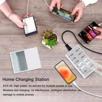 12 портов USB зарядные станции 110-240 В USB зарядные устройства многофункциональная зарядная розетка для нескольких EU