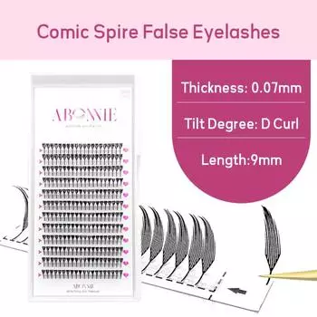 12 рядов пучковых ресниц набор Comic Spire Mink Lashes Extensions отдельные ресницы инструменты для макияжа глаз D Curl-9mm