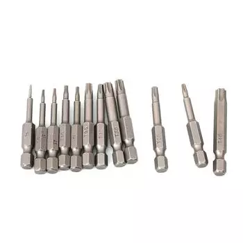 12 шт. 50 мм 1/4 дюйма с шестигранной головкой Torx, отвертки, магнитный набор инструментов T5-T40