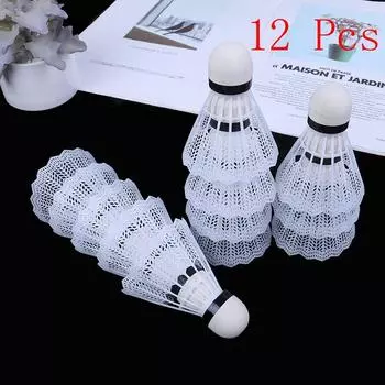 12 шт. белые пластиковые воланы для бадминтона, спортивные тренировки 12 Pcs