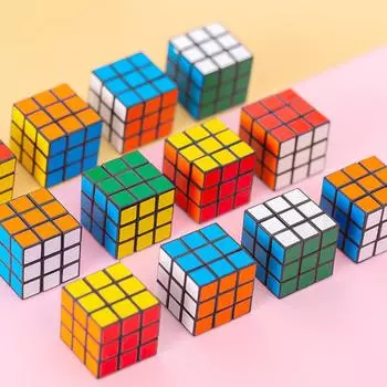 12 шт. Мини 3 см магический куб детские развивающие игрушки детский сад приз детский день рождения сувениры мешок подарков пиньята наполнитель подарок random color-12 pack