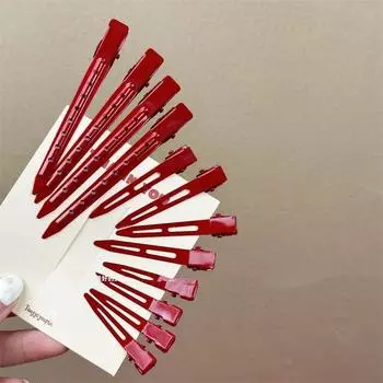 12 шт. Новые красные позиционирующие зажимы Ankora Заколка для волос Простая боковая заколка для челки без следов Зажим-одно слово Сотня девушек Растрепанные волосы Автомобиль