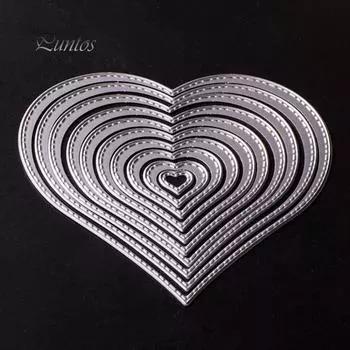 12 шт сердце DIY штампы трафарет для скрапбукинга альбом карты тиснение ремесло комплект