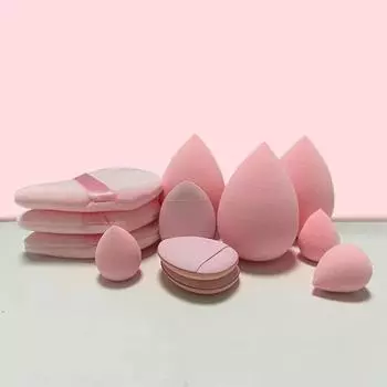 12 шт., спонж для макияжа, блендер, красивое яйцо, мягкие косметические спонжи для тонального крема, спонжи для пудры, женский макияж розовый