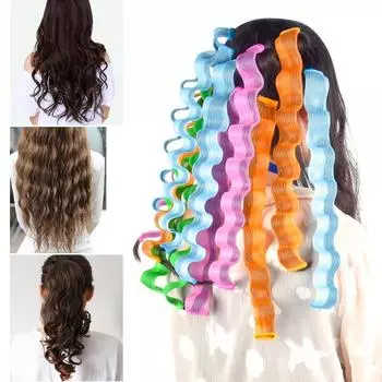 12 шт. Волшебные бигуди для волос DIY Wave Curl Rollers Портативные палочки для укладки волос 30 см Прочные инструменты для укладки волос