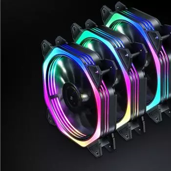 12 см бесшумный вентилятор RGB с подсветкой для корпуса - компьютерный кулер Magic Cube Aurora