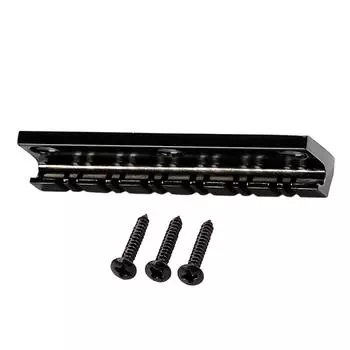 12 String Electric Bass Guitar Fixed Bridge Black Guitar Hardtail Bridge Metal Texture Suitable for Electric Guitar