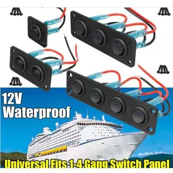 12 В 1-4 Gang Универсальный тумблер Панель USB Автомобиль Лодка Морской Автофургон Грузовик Синий светодиод Стильные аксессуары Морской кулисный переключатель