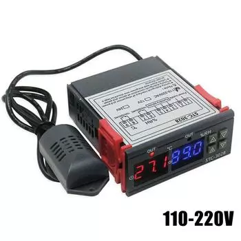 12 В/24 В/110-220 В STC-3028 цифровой двойной светодиодный регулятор температуры термостат-инкубатор с датчиком NTC -20 °C до +80 °C