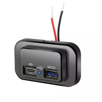 12 В/24 В 36 Вт QC3.0+PD двойной USB порт зарядное устройство адаптер питания водонепроницаемый светодиодный разъем мобильный телефон розетка панель автомобильные аксессуары