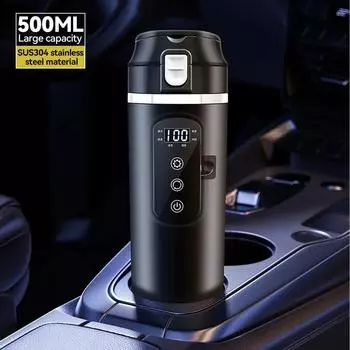 12 В/24 В 500 мл подогреваемая умная автомобильная кружка с контролем температуры электрический чайник из нержавеющей стали для подогрева воды бутылка белый