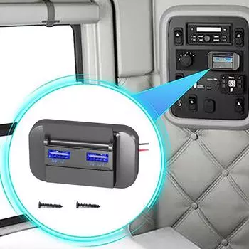 12 В/24 В автомобильное зарядное устройство для автобуса, адаптер USB-питания, панель питания, быстрая зарядка, PD Type C, два порта USB для быстрой зарядки морского автофургона красный